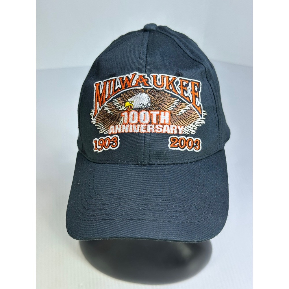 Milwaukee 100th Anniversary Hat Eagle 1903-2003 Black Baseball Cap Mens